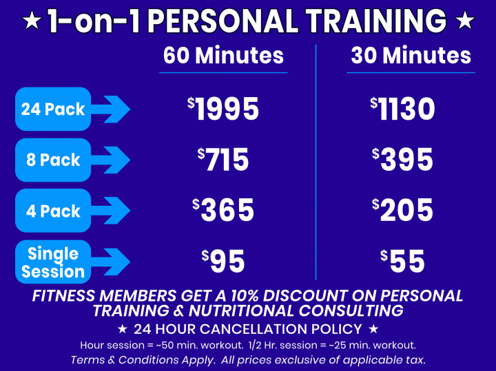 Personal Training Pricing 3 1 22