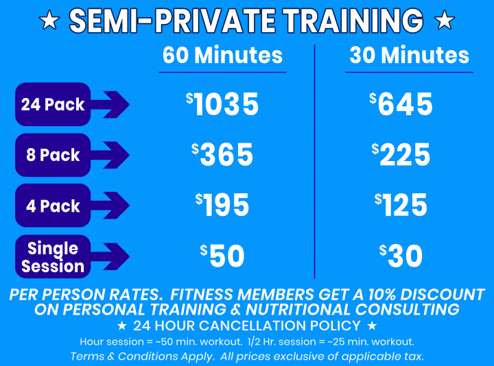 Semi Priv Training Pricing 3 1 22