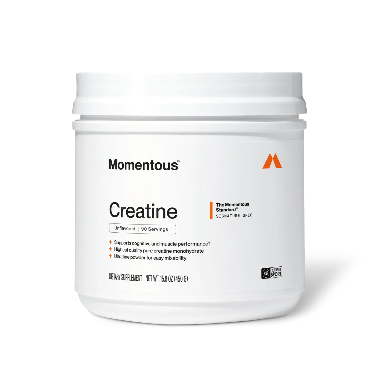 Momentous Signature Spec Creatine container, 90 servings