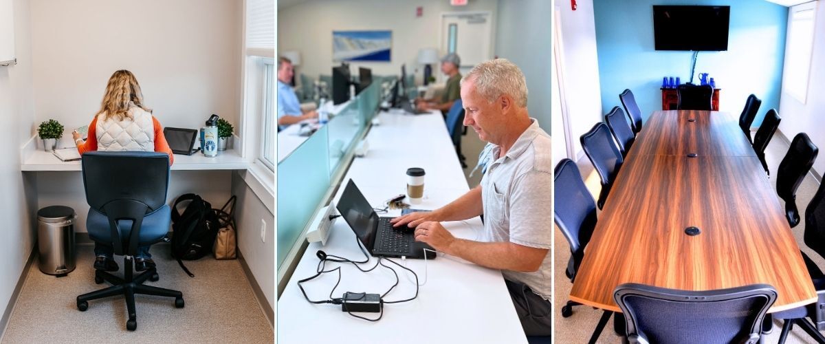 Coworking space at Chatham Works, North Chatham MA